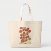 Fall Into A Good Book Autumn Reading Design Grote Tote Bag (Voorkant)
