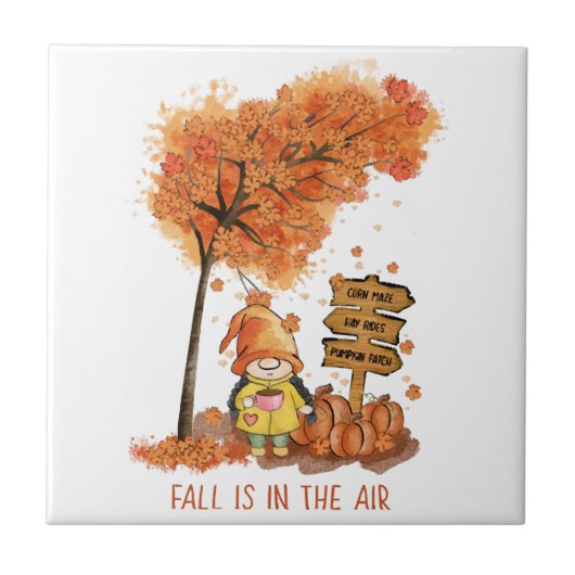 Fall is In the Air Autumn Lover Gift Tegeltje (Voorkant)
