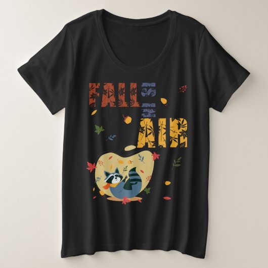 Fall Is in The Air Raccoon Autumn Grote Maat T-shirt (Design voorkant)