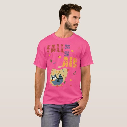 Fall Is in The Air Raccoon Autumn T-shirt (Voorkant volledig)
