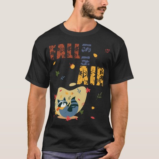 Fall Is in The Air Raccoon Autumn T-shirt (Voorkant)