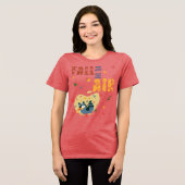 Fall Is in The Air Raccoon Autumn Tri-Blend Shirt (Voorkant volledig)