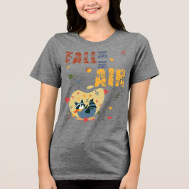 Fall Is in The Air Raccoon Autumn Tri-Blend Shirt