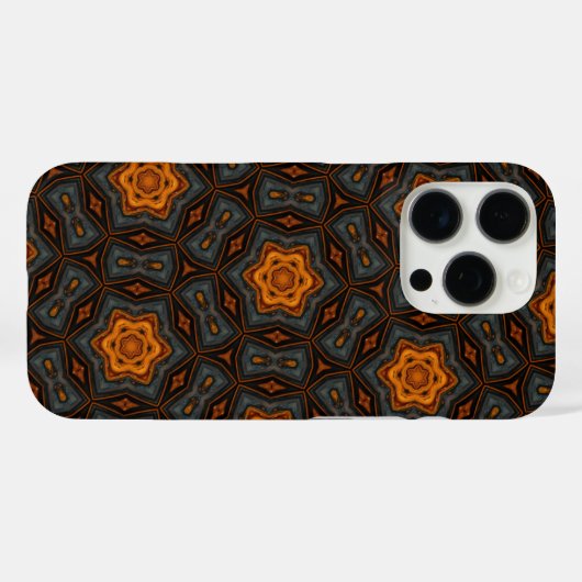 Fall Kleuren Blauw, Grijs, Gouden iPhone Case (Achterkant (horizontaal))