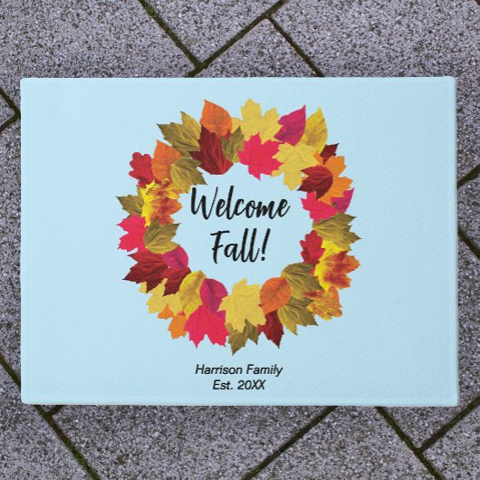 Fall laat aangepaste familienaam welkom deurmat