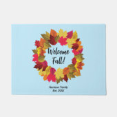 Fall laat aangepaste familienaam welkom deurmat (Voorkant)