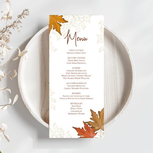 Fall laat elegante bruiloft aangepaste menu