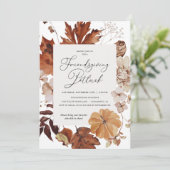 Fall laat Friendsgiving Potluck Thanksgiving achte Kaart (Staand voorkant)