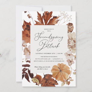 Fall laat Friendsgiving Potluck Thanksgiving achte Kaart