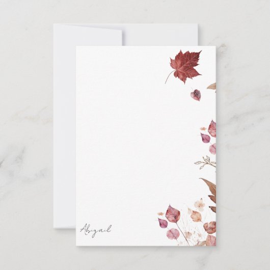 Fall laat gepersonaliseerde blanco bedankkaart ach (Voorkant)