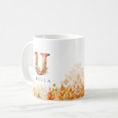 Fall laat letter U-monogram en naam achter Koffiemok (Voorkant links)