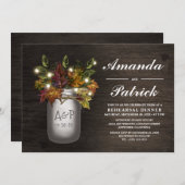 Fall laat Mason Jar repetitie diner uitnodigingen (Voorkant / Achterkant)