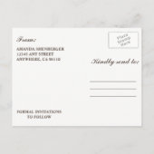 Fall laat Mason Jar Rustic de datumkaarten bewaren Aankondigingskaart (Achterkant)