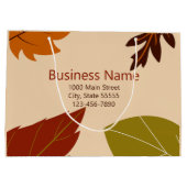 Fall laat Oranje groene en bruine bedrijfsnaam ach Groot Cadeauzakje (Achterkant)