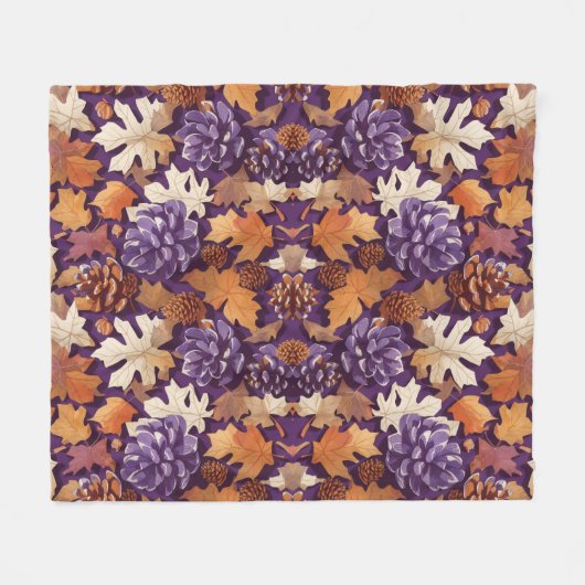 "Fall laat pinecones naadloos patroon achter Fleece Deken (Voorkant (Horizontaal))