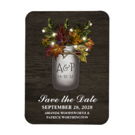 Fall laat rustieke Mason Jar Save the Date Magnets Magneet