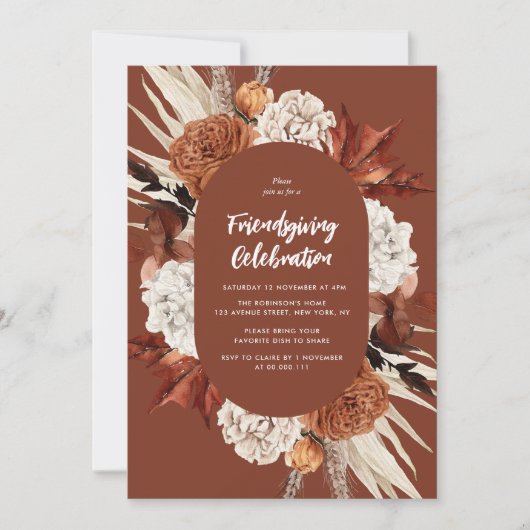 Fall laat vrienden feest vieren kaart (Voorkant)