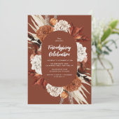 Fall laat vrienden feest vieren kaart (Staand voorkant)