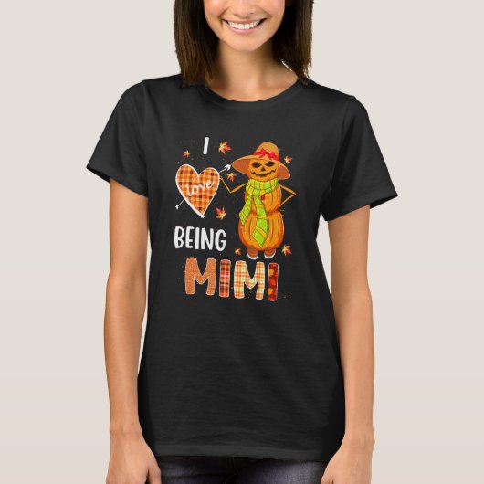 Fall Leaf Mimi Pumpkin Snowman Thanksgiving Autumn T-shirt (Voorkant)
