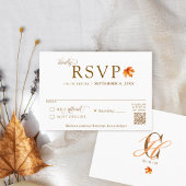 Fall Leaf Rustic Autumn Wedding QR Code RSVP Informatiekaartje