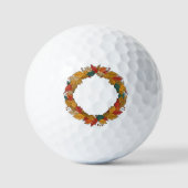 Fall Leaf Wreath Circle Golfballen (Voorkant)