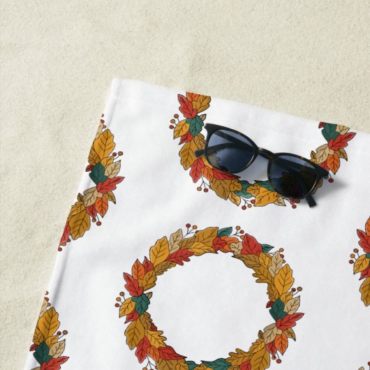 Fall Leaf Wreath Circle Strandlaken (In situ)