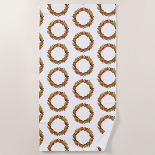 Fall Leaf Wreath Circle Strandlaken (Voorkant)