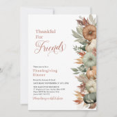 Fall Leave Thanksgiving Dinner Rustic Pumpkin Kaart (Voorkant)