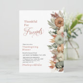 Fall Leave Thanksgiving Dinner Rustic Pumpkin Kaart (Staand voorkant)