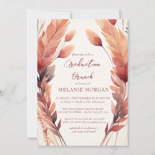 Fall Leaves and Feathers Vrijgezellenfeest Kaart (Voorkant)