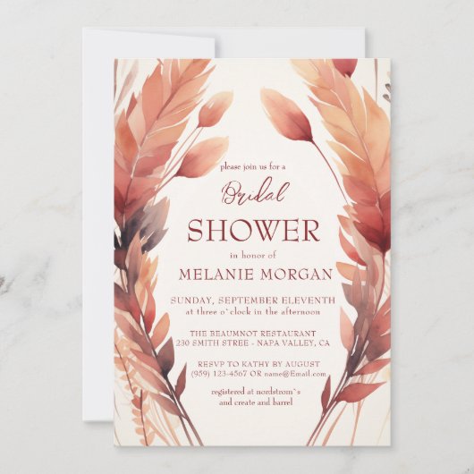 Fall Leaves and Feathers Vrijgezellenfeest Kaart (Voorkant)