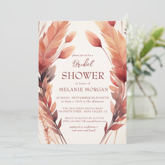 Fall Leaves and Feathers Vrijgezellenfeest Kaart (Staand voorkant)