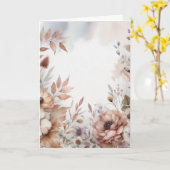 Fall leaves and flowers neutral earthy colors  kaart (Gele Bloem)