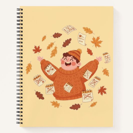 Fall Leaves Art | Playful Autumn Design Notitieboek (Voorkant)