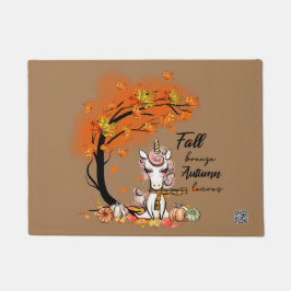 Fall Leaves Autumn Breeze Unicorn Deurmat