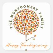 Fall Leaves Autumn Pop Tree Happy Thanksgiving Vierkante Sticker (Voorkant)