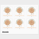 Fall Leaves Autumn Pop Tree Happy Thanksgiving Vierkante Sticker (Vel)