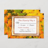 Fall Leaves Autumn Wedding RSVP-kaart RSVP Kaartje (Voorkant / Achterkant)