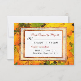 Fall Leaves Autumn Wedding RSVP-kaart RSVP Kaartje