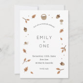 Fall Leaves Autumn Woodland Gingham Invite Kaart (Voorkant)