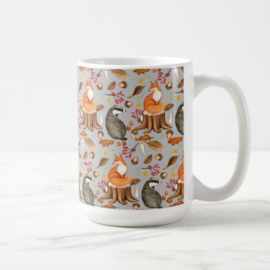 Fall Leaves Badger & Fox Koffiemok (Rechts)