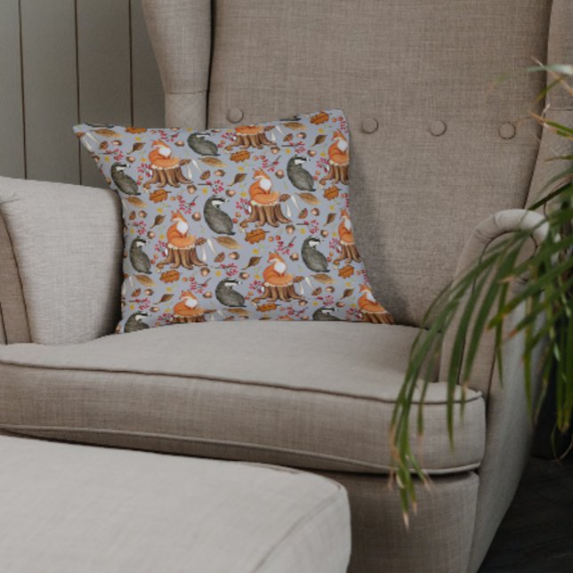 Fall Leaves Badger & Fox Kussen (Creator heeft geüpload)