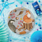 Fall Leaves Badger & Fox Papieren Bordje (Feest)