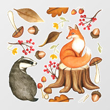 Fall Leaves Badger & Fox