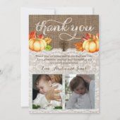 Fall Leaves Baptism Bedankt voor het meisje Twins (Voorkant)