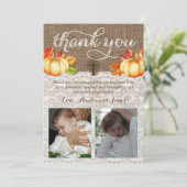 Fall Leaves Baptism Bedankt voor het meisje Twins (Staand voorkant)