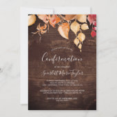 Fall Leaves | Bevestiging van roestbruin hout Kaart (Voorkant)