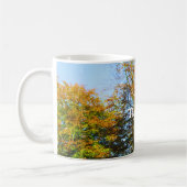 Fall Leaves Blue Sky - Gepersonaliseerde Thanksgiv Koffiemok (Links)