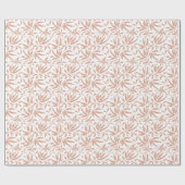Fall Leaves Botanical Peach Oranje Waterverf Cadeaupapier (Vlak)