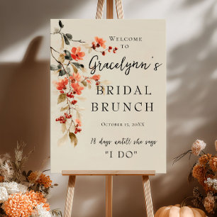Fall Leaves Bridal Brunch Welkom Vrijgezellenfeest Poster